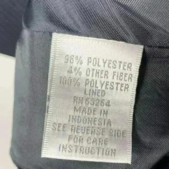 Dress barn blazer size 14 black with blue pindot two button jacket with pockets - Picture 11 of 14